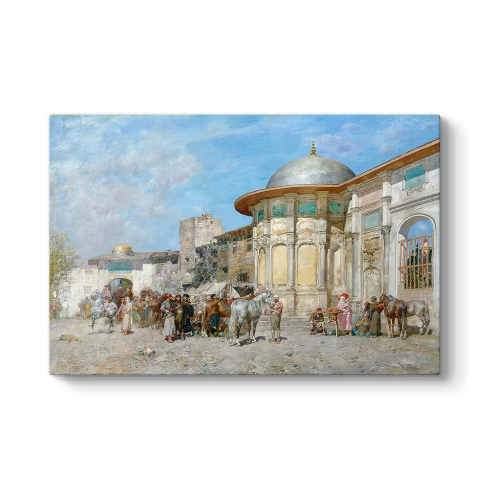 Alberto Pasini - At Pazarı Tablosu - Model 1